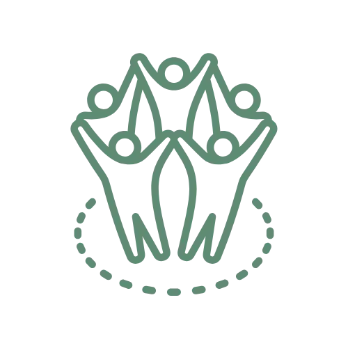Icon representing healthier teams — engaged, energised, and collaborative